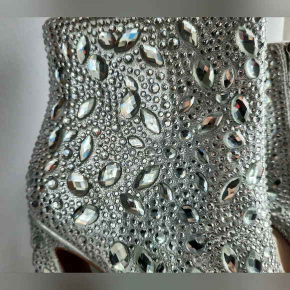 NIB sz6.5 Dollyi Crystal 💎 Jessica Simspon Embellished Platform Heel Boots - Picture 8 of 14